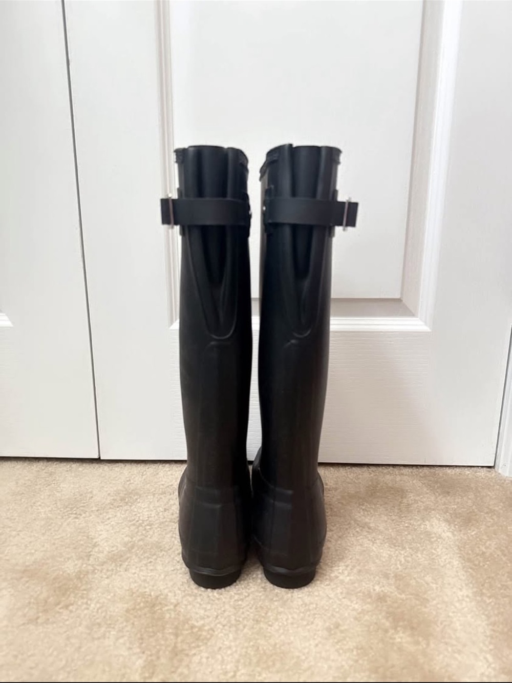 Hunter Black Knee-High Women's Rain Boots - Picture 3 of 6